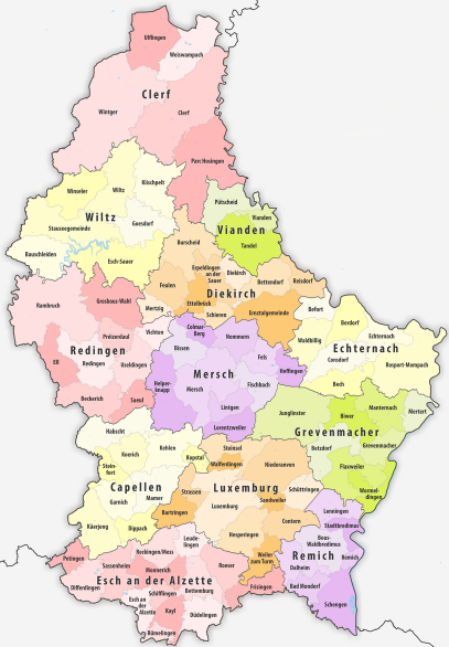 Map of Luxembourg